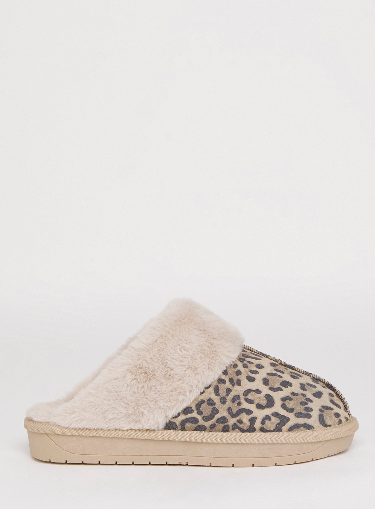 SIMPLY BE Leopard Faux Fur Lined Suede Mule Slipper Wide Fit 6 - Image 3 thumbnail